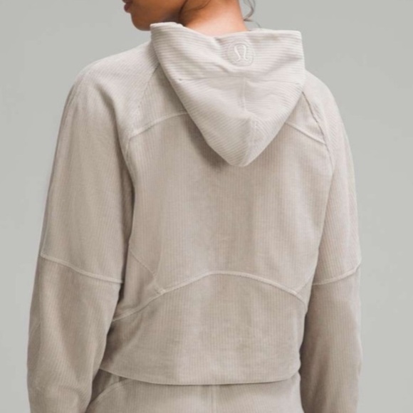 Lululemon Limited Scuba Oversized Hoodie Velvet Cord Riverstone XS/S Pullover - Picture 3 of 7